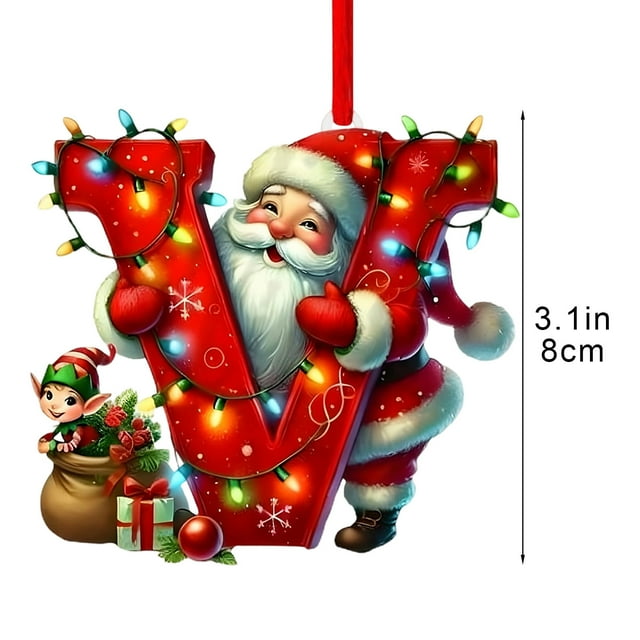 Decoraciones de Árbol de Navidad 26 Letra Colgante Regalo Decorativo Familia Colgantes de Fiesta de Navidad