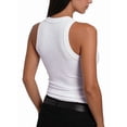 thumbnail image 5 of Women'S Sleeveless Racerback High Neck Casual Basic Ribbed Fitted Tank Top White L, 5 of 6