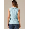 thumbnail image 3 of DARING DIVA Blouse Sleeveless Jacquard Floral Tank Top XS Light Blue, 3 of 6