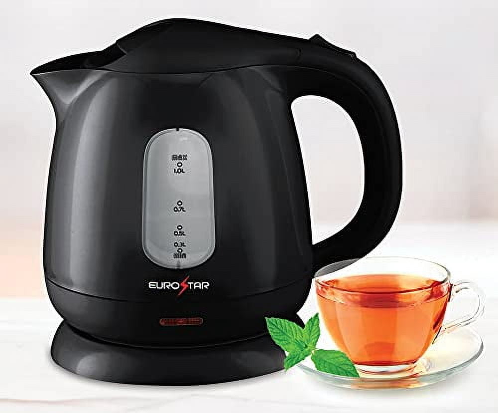 EUROSTAR EKP100BK 1.0L Plastic Electric Kettle, Black