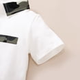 thumbnail image 6 of OLLUISNEO Newborn Baby Boys Summer Outfits Set Short Sleeve White Top with Camouflage Collar and Shorts Boys Clothes 0-3 Months, 6 of 8