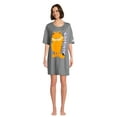 thumbnail image 5 of Garfield Women’s Graphic Dorm Sleep Shirt with Short Sleeves, Sizes XS-3X, 5 of 5