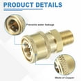 thumbnail image 4 of Pressure Washer Fitting, Solid Brass Pressure Washer Couplers, 1/4 Inch Quick Connect to Male NPT Thread for Pressure Washer Gun to Pressure Washer Hose, 1 Pack, 4 of 6