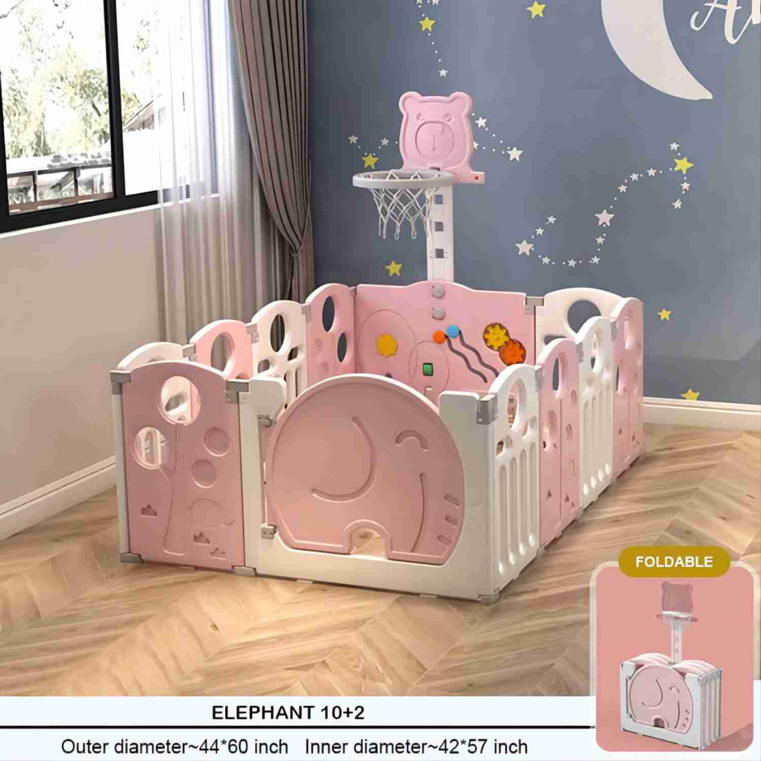 Baby Playpen, Folding Baby Playpen for Babies and Toddlers, Gated
