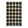 thumbnail image 4 of EastVita Area Rugs Carpets 320Gsm Pp Tube Plastic Woven Outdoor Carpet-Modern-Diamond Grid Black/Coffee 9*12ft, 4 of 7
