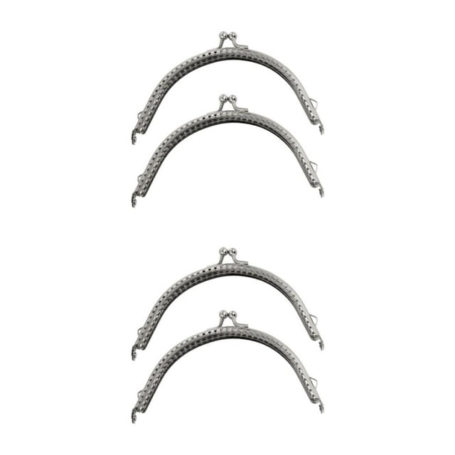 kurtrusly 2pcs Personalized Purses Kiss Clasp Lock Widely Used Metal Frame Kiss Clasp Lock silver 15CM 2Set
