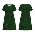 thumbnail image 5 of Defioc Emerald Green Sparkling Pattern Womens Summer Dresses Short Sleeve Sundress 2025 Beach Vacation Dresses with Pockets -Large, 5 of 6