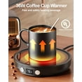 thumbnail image 2 of Mug Warmer - Upgraded 36W Coffee Cup Warmer f Desk with 130℉-176℉ Digital Display, 2-12H Timer Auto Shut Off, Smart Electric Coffee Heating Plate, Ideal Gifts f Women Men - Black, 2 of 5
