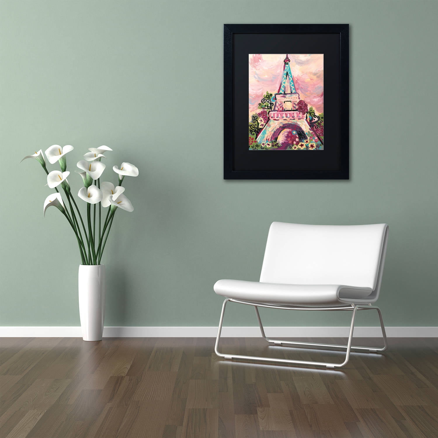 Trademark Fine Art "Lumiere De La Ville" Canvas Art by Natasha Wescoat, Black Matte, Black Frame