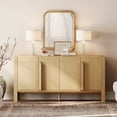 thumbnail image 2 of 63" Accent Cabinet with 4 Doors and Adjustable Shelves, Modern Credenza Storage Cabinet with Curved Profile Design for Living Room, Kitchen, Dining Room, Hallway, 2 of 8