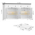 thumbnail image 2 of Homfa 55'' Kitchen Sideboard Buffet Cabinet, 4-Doors 2-Drawers Farmhouse Storage Cabinet with Adjustable Shelves, White & Black, 2 of 7