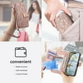 thumbnail image 5 of Decase Anti-Scratch PU Leather Wallet Case Compatible with Samsung Galaxy A16 5G,Shockproof Magnetic Buckle Hybrid Case Cover with Zipper Pocket Credit Card Slot Cash Slot Wrist Strap Lanyard,Rosegold, 5 of 12