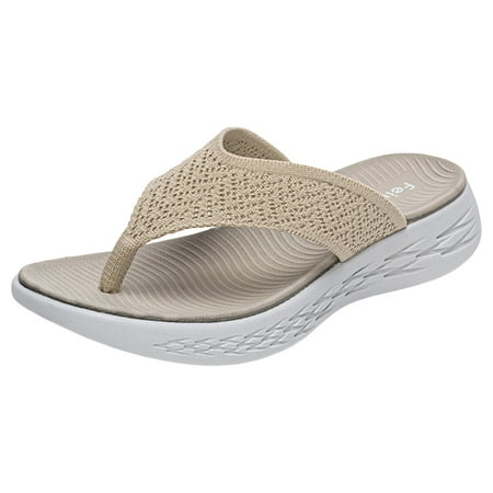 

LUOGENLI Female Summer Women s Sandals Comfortable with Back Strap Women Shoes Wedge Thick Soled Flip Flops Fashionable Outdoor Beach Sandals Orthopedic Sandals For Women Wide Width