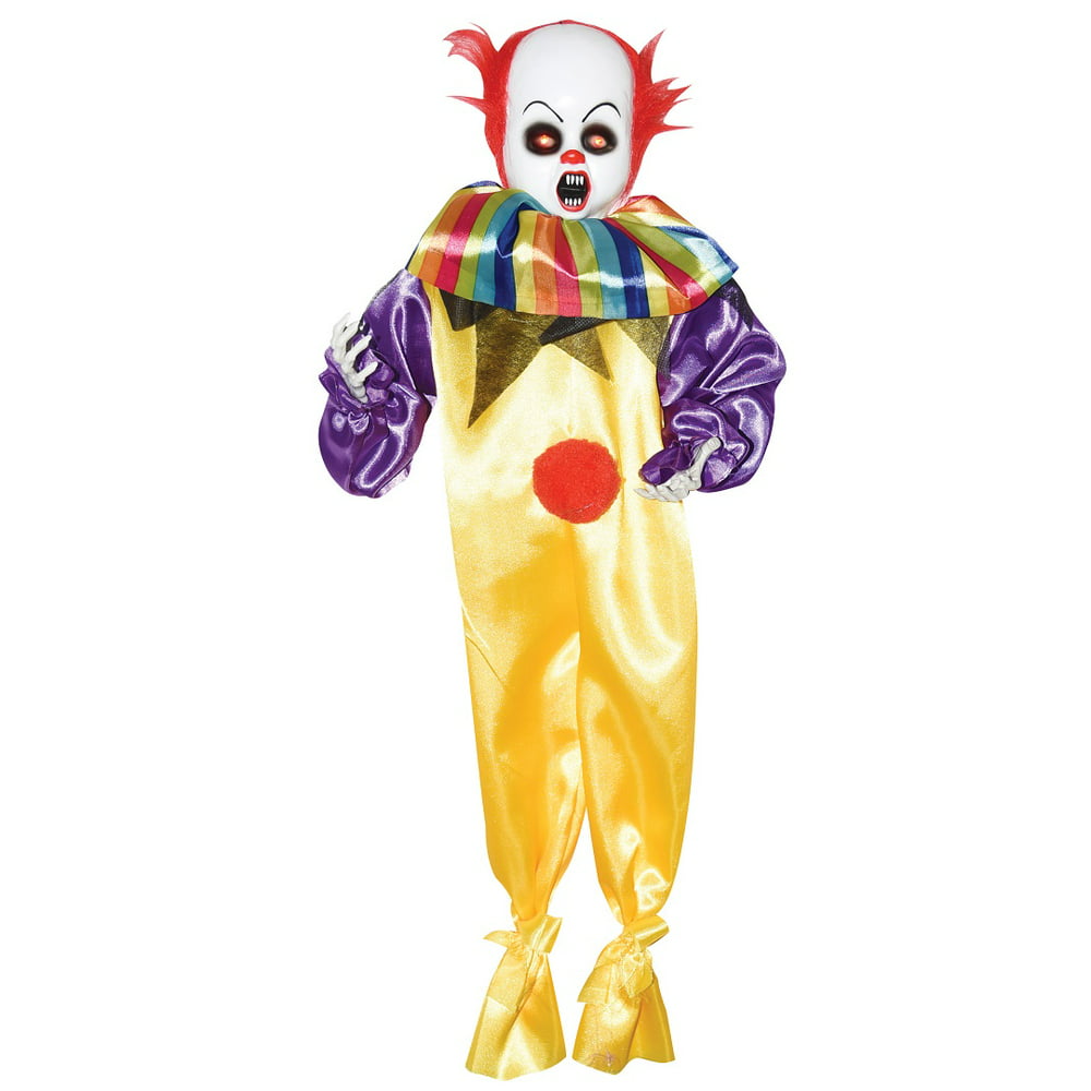 Animated Light Up Spooky Circus Clown Halloween Prop - Walmart.com ...