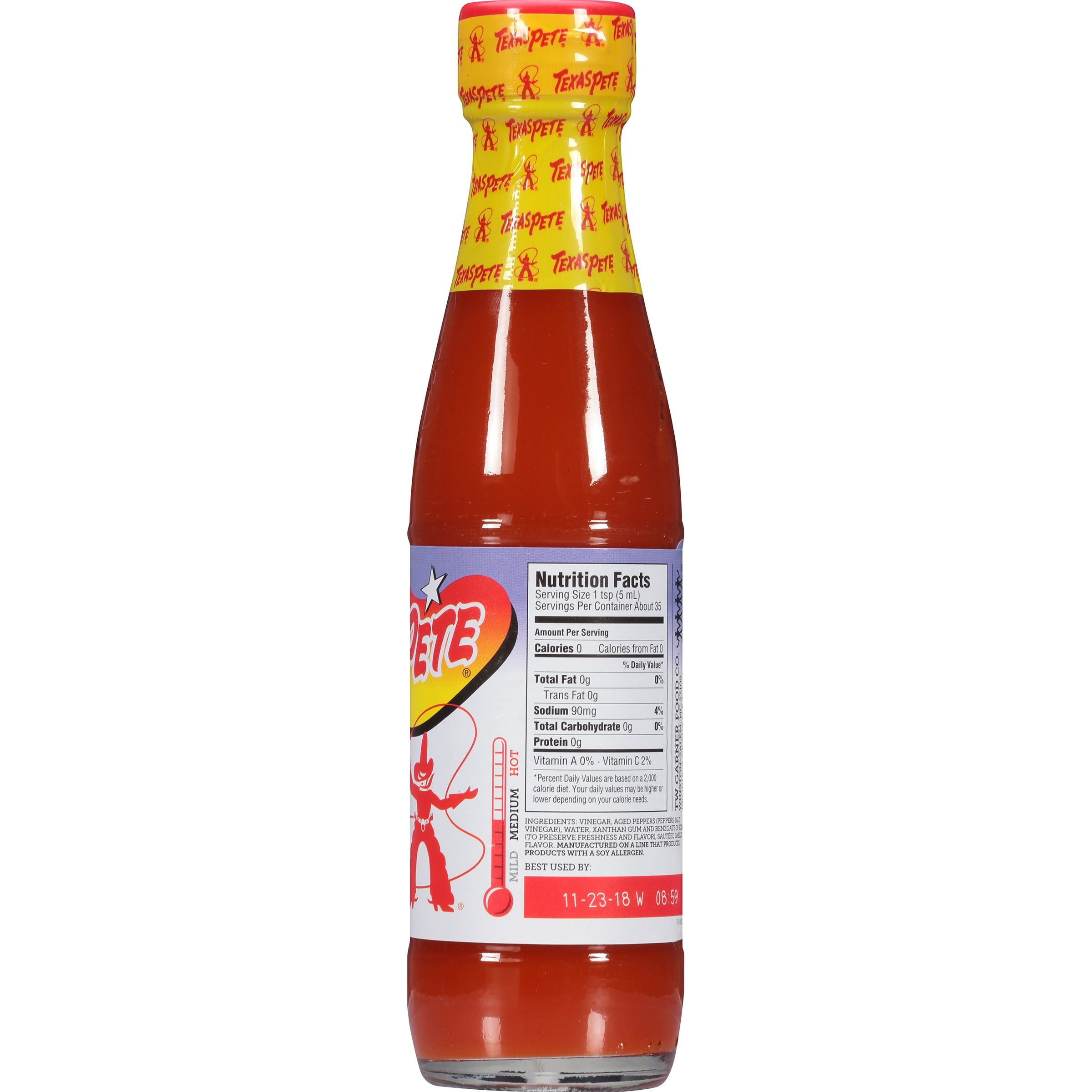 Texas Pete Garlic Hot Sauce 6 fl oz - Bold Flavor & Garlic Heat, Gluten-Free Certified