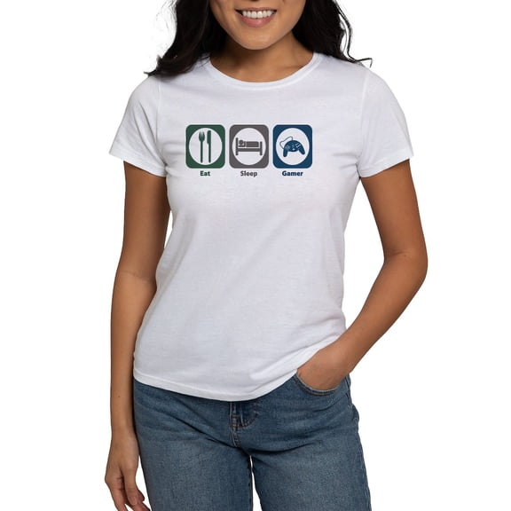 CafePress - Eat Sleep Gamer Women's T Shirt - Women's Classic T-Shirt