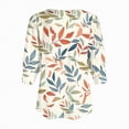 thumbnail image 4 of Godom Womens Tops Casual 3/4 Sleeve Shirts Crew Neck Loose Casual Blouses Floral Print Tshirts, 4 of 5