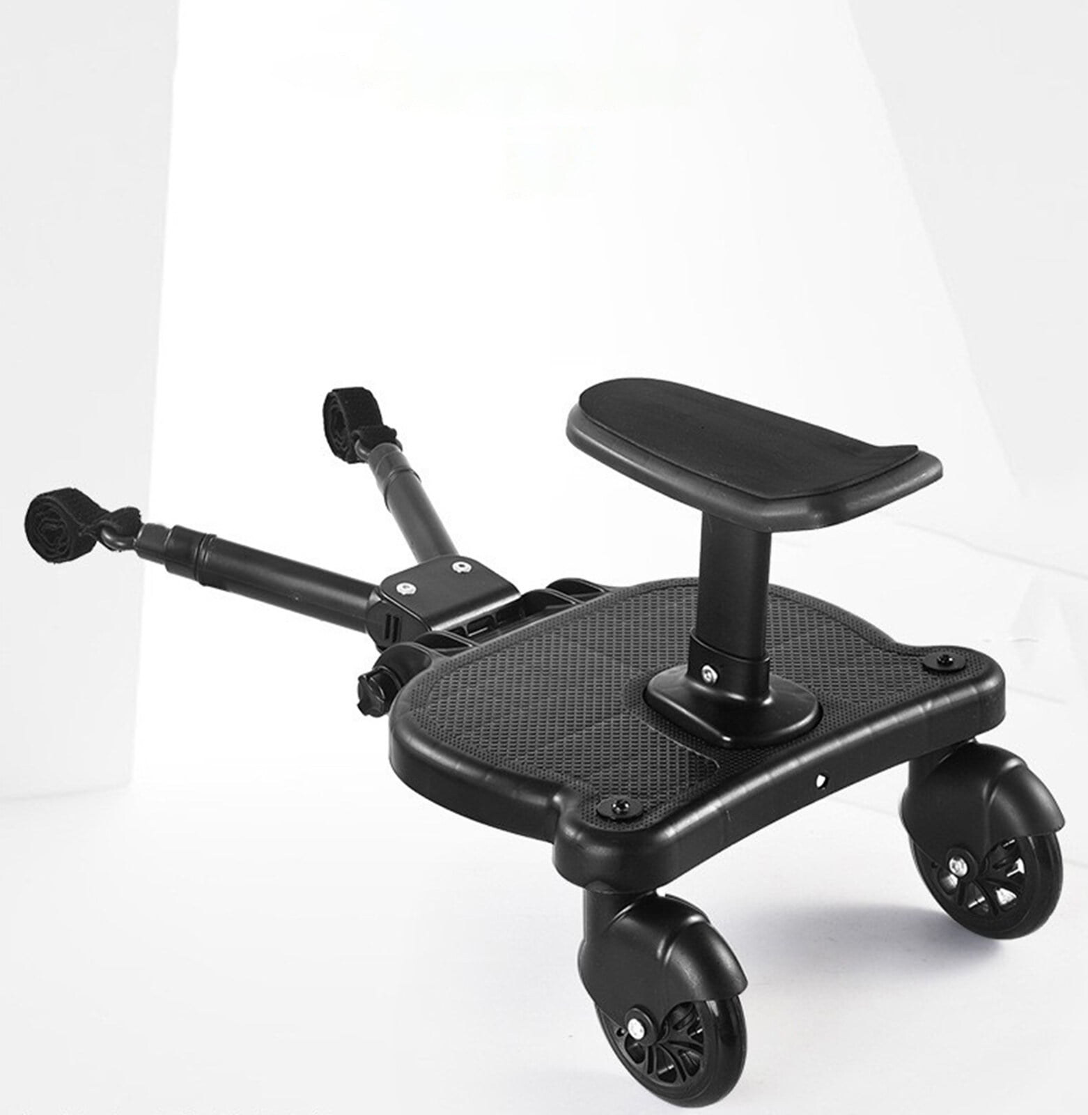 Universal Stroller Board 2 In 1 Stroller Ride Board Buggy Wheeled Board Seat Pedal Buggy Board with Seat Auxiliary Pedal Adapter Pushchair Connector Anti-Slip, Max Load 55lbs
