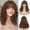 D-Brown, variant on Phocas 12inch Short Bob Wigs for Women - Wavy Synthetic Bob Wig with Bangs, Face Slimming Short Wig, Glueless Wear and Go for Daily or Party (Black)
