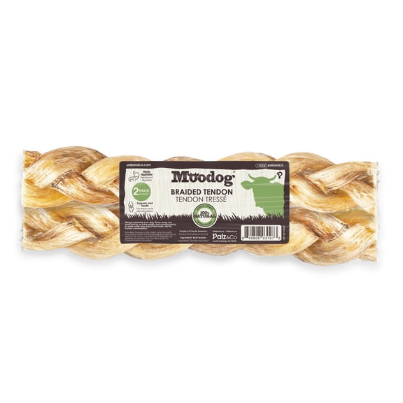 Moodog Beef Braided Tendon 8", 2 Pack