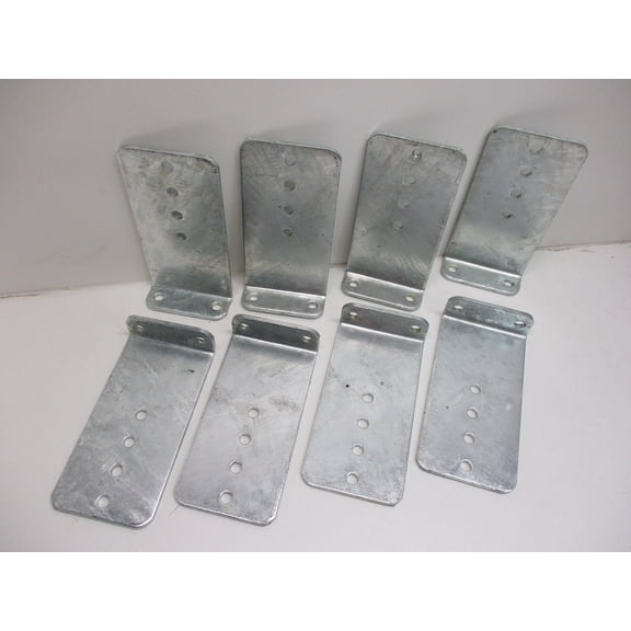 (8) Vertical Pontoon Boat Trailer Bunk Bolster L Brackets / 5" by 10" Galvanized