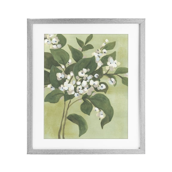 Stupell Industries Rustic Lodge Verdant Branch Blossoms Gray Framed Print Under Glass, 13 x 16, by June Erica Vess