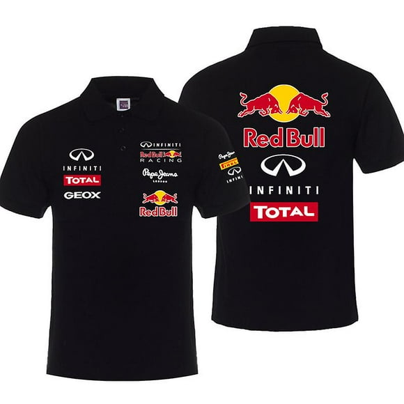 New F1 Red Bull Racing Suit Short-sleeve Polo Shirt Top Summer Men's Clothes Overalls Black