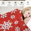 thumbnail image 3 of FUMJ Christmas Throw Blanket for Stylish Warm Winter Cabin Throw - Red Snowflake Christmas Blanket Premium Silky Soft, Plush, Warm &amp; Lightweight for Couch, Sofa, Bed,, 3 of 6