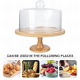 thumbnail image 5 of BinKFF Wooden Cake Stand with Lid, Acacia Cake Stand with Glass Dome, 7.8-Inch Versatile Dessert Stand with Pedestal, Cake Holder for Birthday/Kitchen/Party/Charcuterie, 5 of 8
