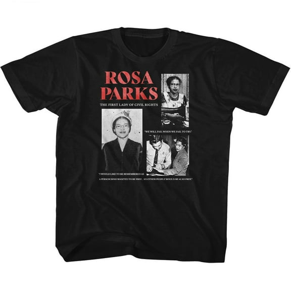 Rosa Parks Multi Pic Black Youth T-Shirt