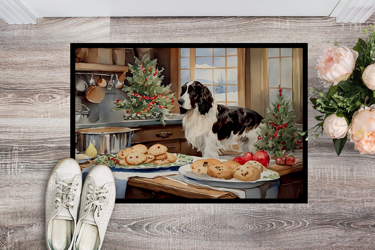 Carolines Treasures DAC3786MAT 18 x 27 in.  English Cocker Spaniel Christmas Cookies Doormat