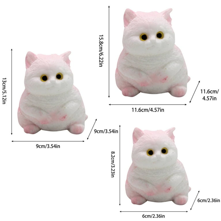 Squishy Gatto Big Taba - Giocattolo Morbido Antistress, Piccolo, Rosa, Da Spremere - 3