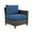 Peacock Blue -Left Arm Sofa, variant on Grand Patio Outdoor Furniture, Patio Wicker Right Arm Sofa, Peacock Blue