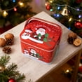 thumbnail image 3 of Christmas Cookie with Lids Large Cookie Boxes Metal Empty Santa Tinplate Xmas Gift Box for Christmas Holiday Candies Treats Storage Container (Red,5.1"x4.3"x3.9"), 3 of 8