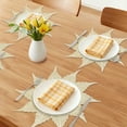 thumbnail image 2 of Unique Bargains Set of 6 Washable Farmhouse Leaf Shape Placemats Indoor Light Gold, 2 of 6