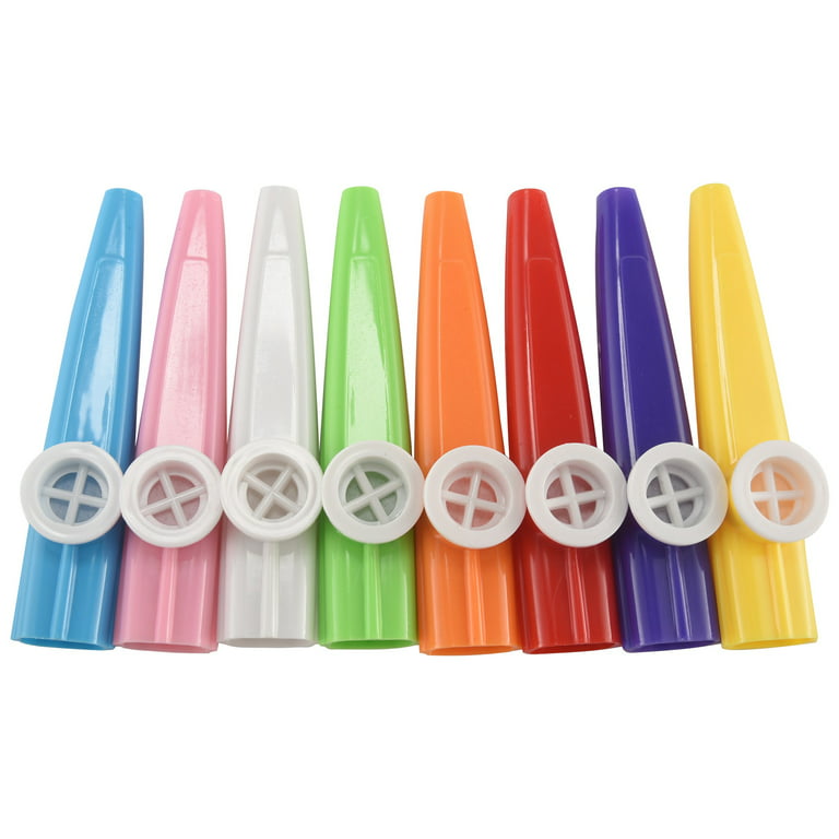 24 Pieces Plastic Kazoos 8 Colorful Musical Instrument, Good fo, As Shown