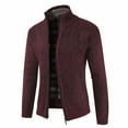 thumbnail image 4 of asdoklhq Womens Clearance Coats Plus Size Men's Stand Collar Cardigan Zipper Sweater Long Sleeve Knit Jacket, 4 of 5