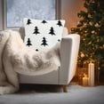 thumbnail image 5 of Anhility Christmas Throw Pillow Covers 18x18 in 3D Christmas Tree Pillow Pattern Square Case Plush Faux Fur Soft Cozy Cover for Christmas December Holiday Cushion Cover, Black, 5 of 6