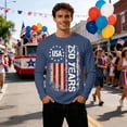 thumbnail image 2 of Usa 250Th Anniversary Shirt Sporty Long Sleeve T Shirt Athletic Crew Neck 250Th Anniversary Mens Tees Navy XL, 2 of 5