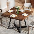 thumbnail image 1 of Fnova 31.5" Dining Table for 4, Modern Square Kitchen Table for Dining Room, Brown, 1 of 11