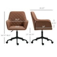 thumbnail image 2 of KWUXIN Mid Back Modern Home Office Chair for Enhanced Comfort and Productivity, Adjustable Height and Padded Armrests, 23.5" W x 25.25" D x 34.75" -38.5" H,Brown, 2 of 11