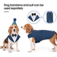 thumbnail image 5 of IDOMIK Dog Tuxedo Suit with Bow Tie, Formal Wear for Large Dogs, Blue, 2XL, 5 of 7