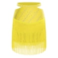 thumbnail image 3 of Aislor Women's Rhinestone Shiny Latin Dance Fringe Hem Salsa Tango Ballroom Performance Skirt Yellow L, 3 of 6