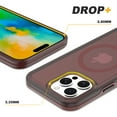 thumbnail image 2 of Allytechgroup Magnetic Translucent Back Case Cover for Apple iPhone 16 Pro Max, Rugged Bumper Heavy Duty Shockproof Anti-Scratch Protective Stylish Phone Case for Women Men, Winered, 2 of 5