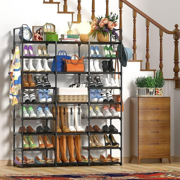 9-Tier Metal Shoe Rack Organizer for 50-55 Pairs - Space Saving Shoe Storage Shelf for Entryway, Closet, Bedroom, Hallway