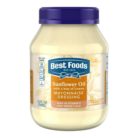 (2 Pack) Best Foods Mayonnaise Dressing Sunflower Oil with a hint of Lemon 24 (Best Oil For Mayonnaise)