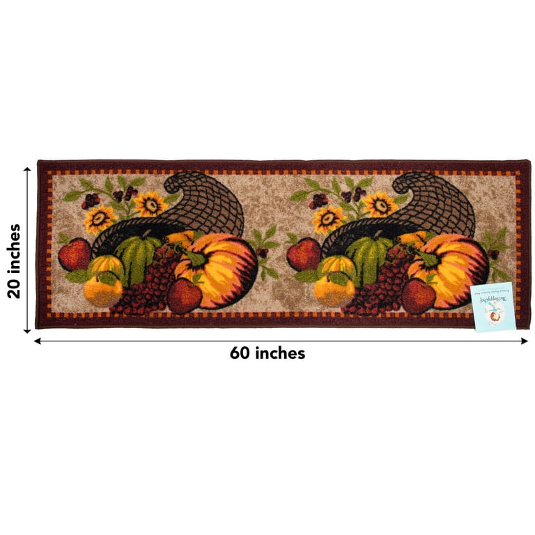 Sloppy Chef Printed Kitchen Area Rug, 20x60, Non-Skid Latex Backing, Design Options, Size: 20 x 60