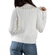 thumbnail image 4 of Jess por Meiko Suéter de Mujer de Manga Larga con Botones, Cuello con Volantes, Cárdigan de Punto Trenzado XS Blanco, 4 of 6