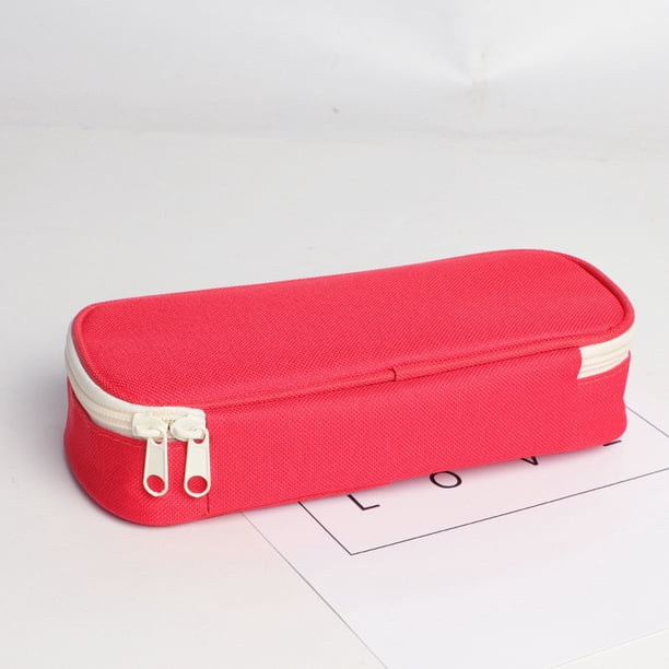 Funda de lona de gran capacidad para estudiantes - Bolsa con cremallera lavable y duradera para material escolar, bolígrafos y cosméticos