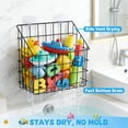 thumbnail image 3 of 2 Pack Bath Tub Toy Storage Organizer Basket, Rustproof Black Iron Holder with Hook&Drainage, Large Capacity Metal Shower Caddy for Shampoo, Bathroom Bedroom, 3-Way Mount (Wall, Hanging, Stand), 3 of 8